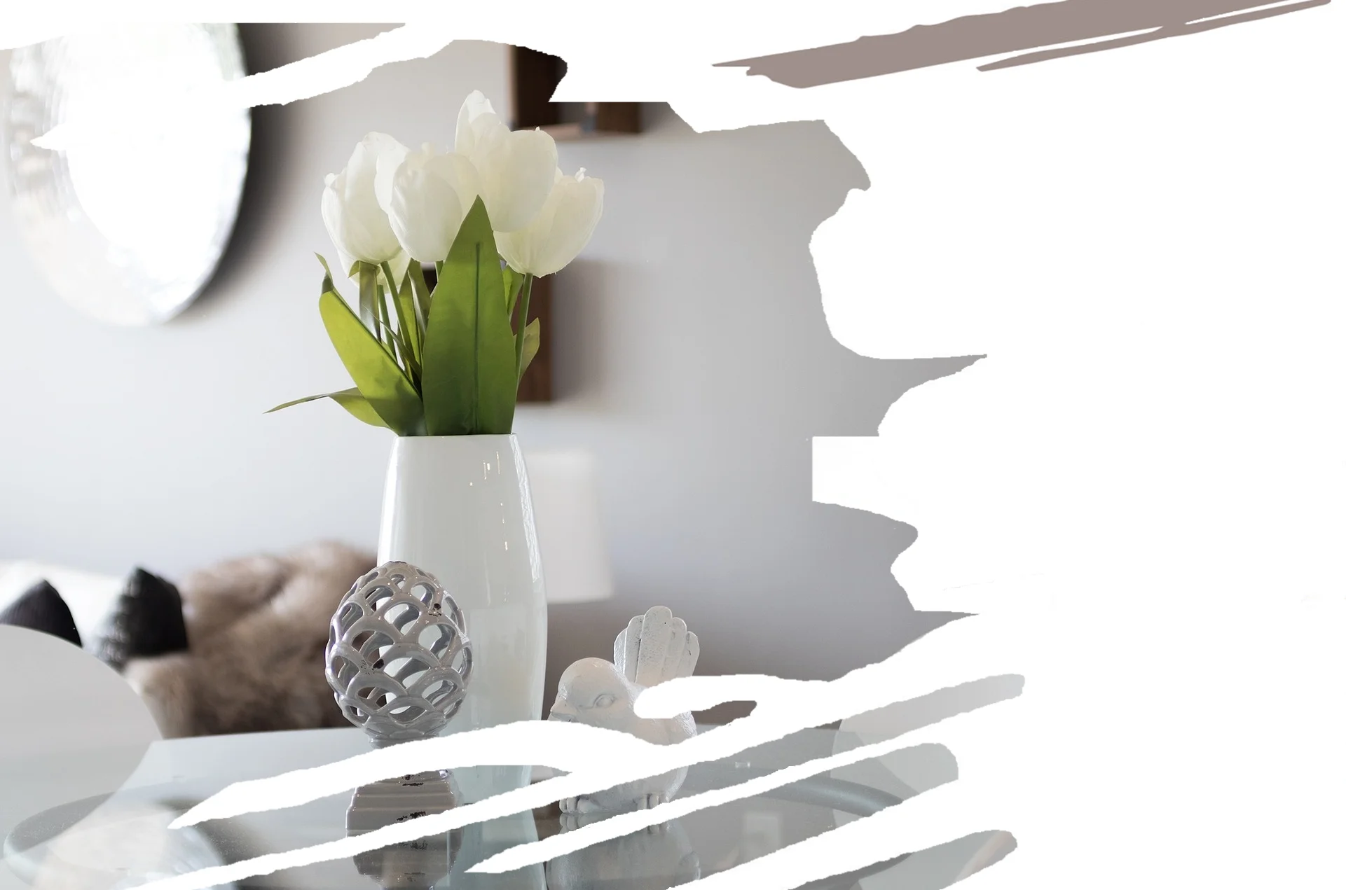 Bild Smart Home Tisch mit Blumen Start Banner